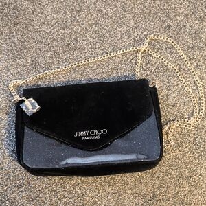Jimmy Choo Black Crossbody Bag with Gold Chain